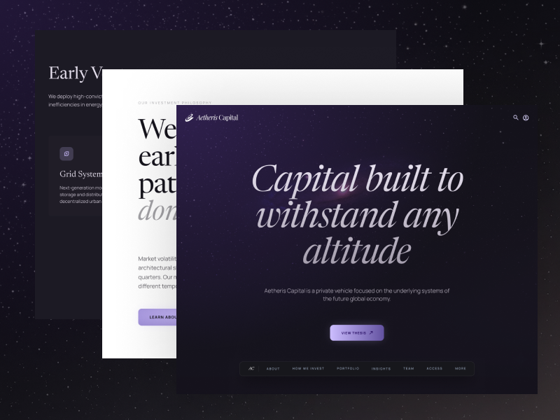 Aetheris Capital — premium finance brand identity with refined typographic system